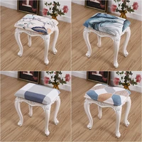 1pc floral square dressing table stool chair seat covers rectangle make up seat chair slipcover for bedroom living room elastic
