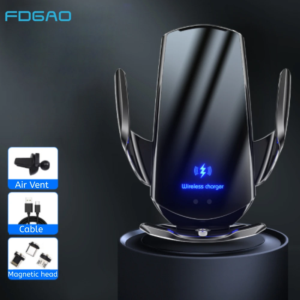 

30W Car Wireless Charger Automatic Car Mount Phone Holder For iPhone 13 12 11 X Xiaomi Samsung Huawei Magnetic Qi Fast Charging