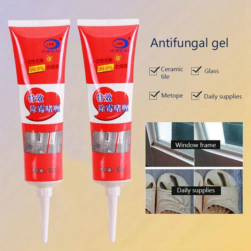 

Wall Mold Mildew Remover Cleaner Caulk Gel Pool Tile Gap Spot Mold Remover Washing Machine Bathroom Mildew Gel D 120ml