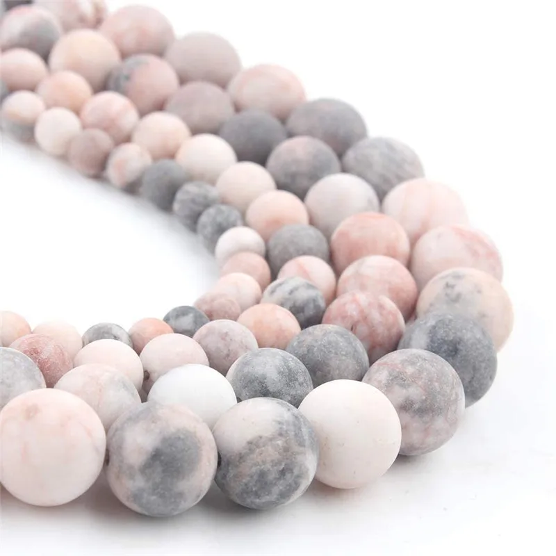 

Natural Stone Beads Round Pink Zebra Bead for Making Jewelry 6 8 10mm