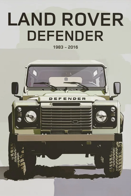 

Л-and-R-over Defender 90 Постер на холсте