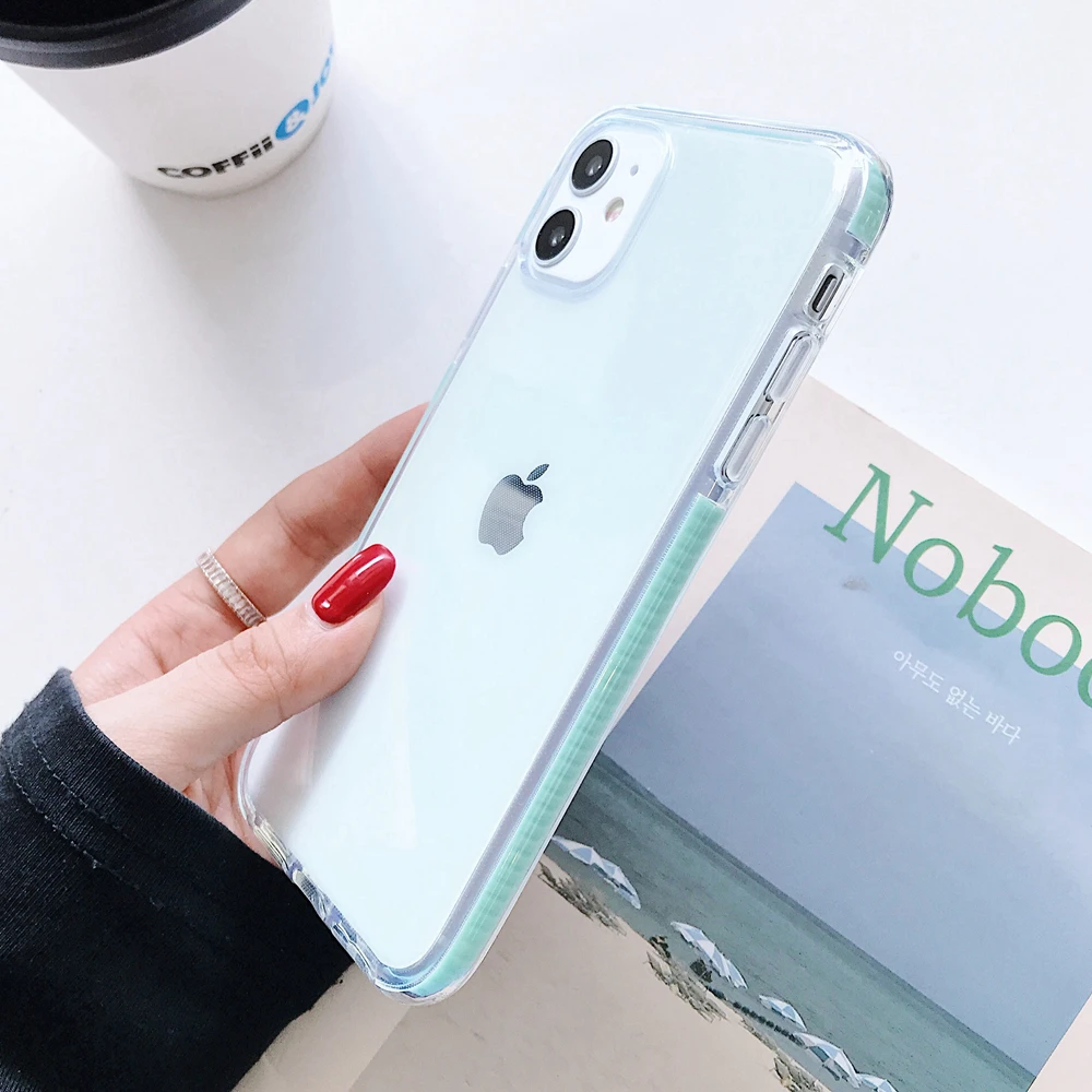 

For iPhone 13 Pro Max Case Colorful Bumper Transaprent Phone Case for iPhone 11 12 Pro Max 7 8 Plus Mini X Xs Max XR Soft Cover