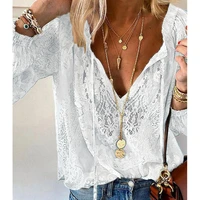 fashion top long sleeve clothes floral lace long sleeve blouse shirt pullover blouse