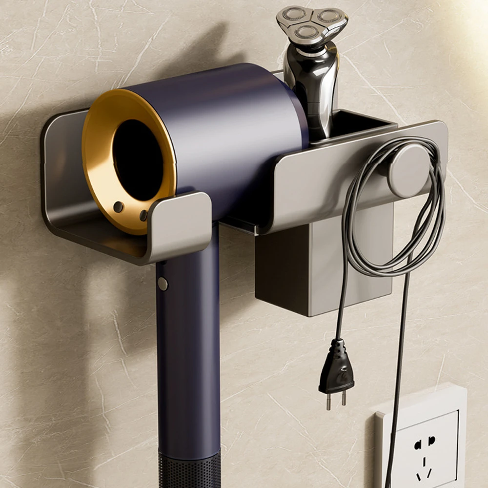

Hair Dryer Holder Wall Mounted Dyson Hair Dryer Rack Bathroom Storage Rack Household Luxury Hair Dryer Universal Rack with Cup