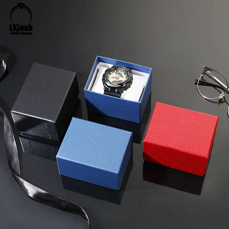 Однотонная коробка для часов с узором Личи простая бумажная драгоценностей