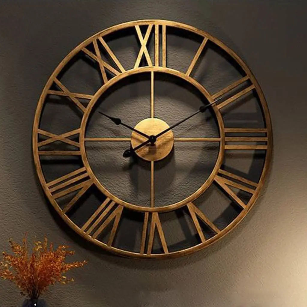 

Style Heavy Duty Gift Battery Powered for Room,Garden Hanging Ornament Home Decor Roman Numerals Clock Wall Clocks