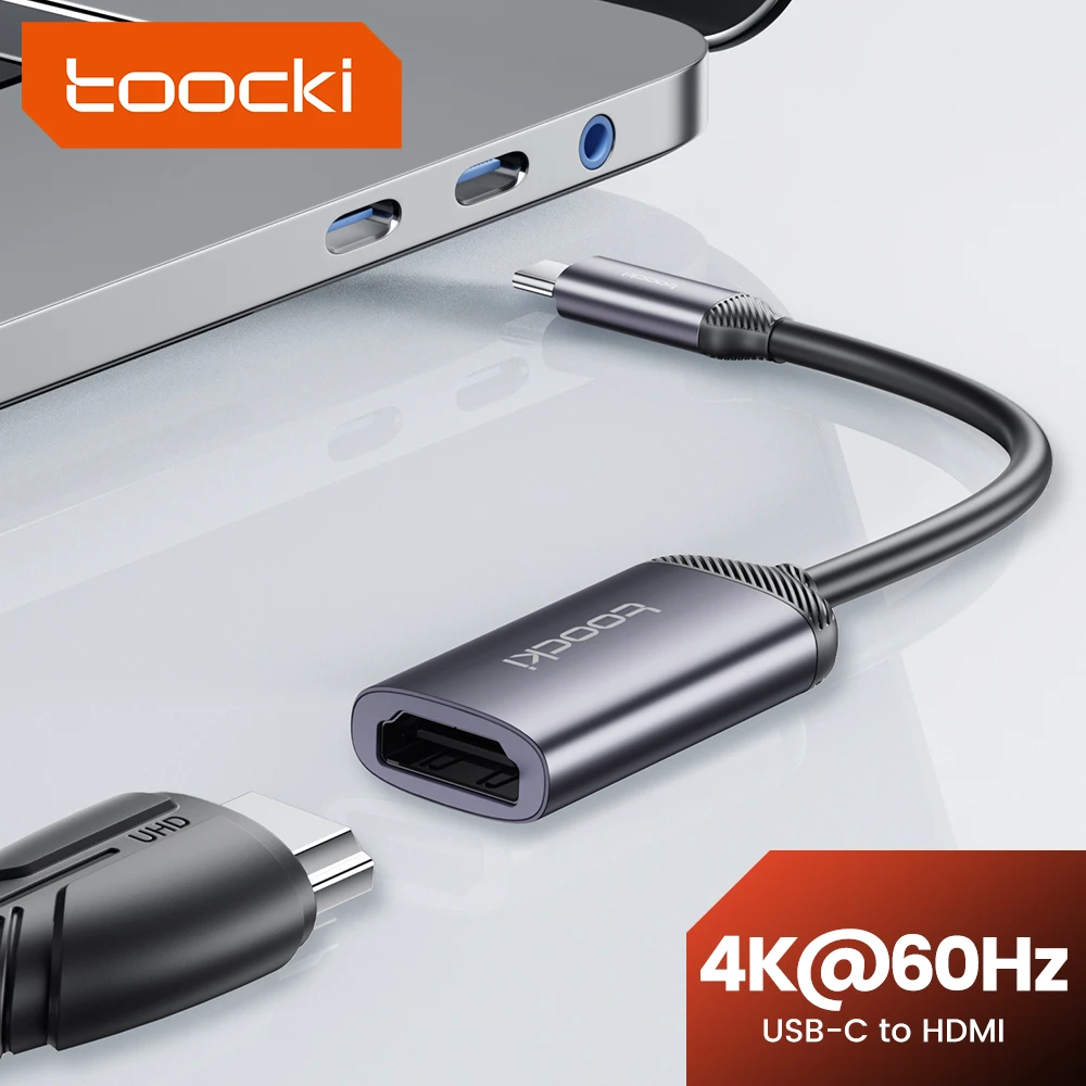 Toocki USB C к HDMI-кабелю 4K 60 Гц Тип HDMI-совместимый кабель для iPhone 15 Samsung S23 MacBook Pro Air iPad