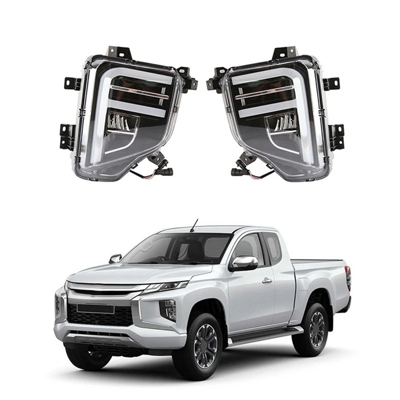 

For Mitsubishi L200 2019-2021 Front Fog Light Assembly Daytime Running Lights Front Bar Lights