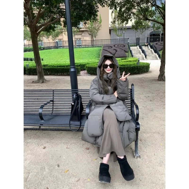 Зимний теплый подвесной шарф без возврата длинное стеганое пальто парки толстое