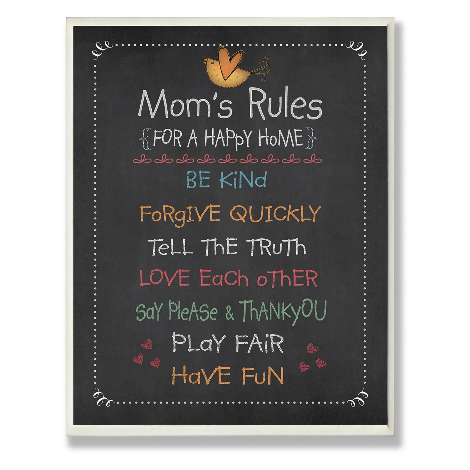 

The Stupell Home Decor Collection Moms Rules Chalkboard Wall Plaque