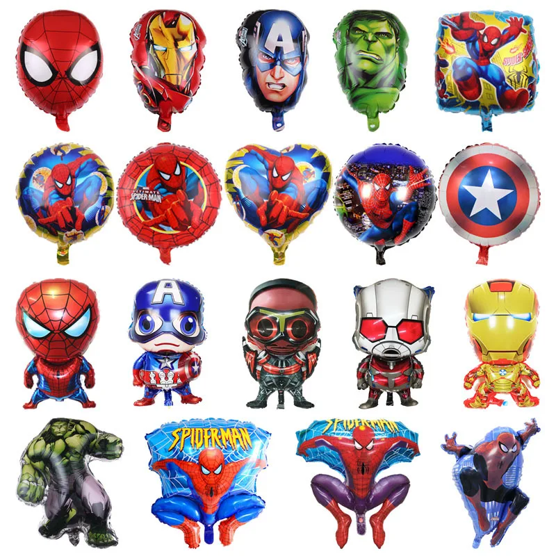 

Marvel Action Figure Kawaii Aluminum Balloon Spiderman Anime Figure Kawaii Room Decor Cartoon Party DIY Decor Balloon Kids Toy