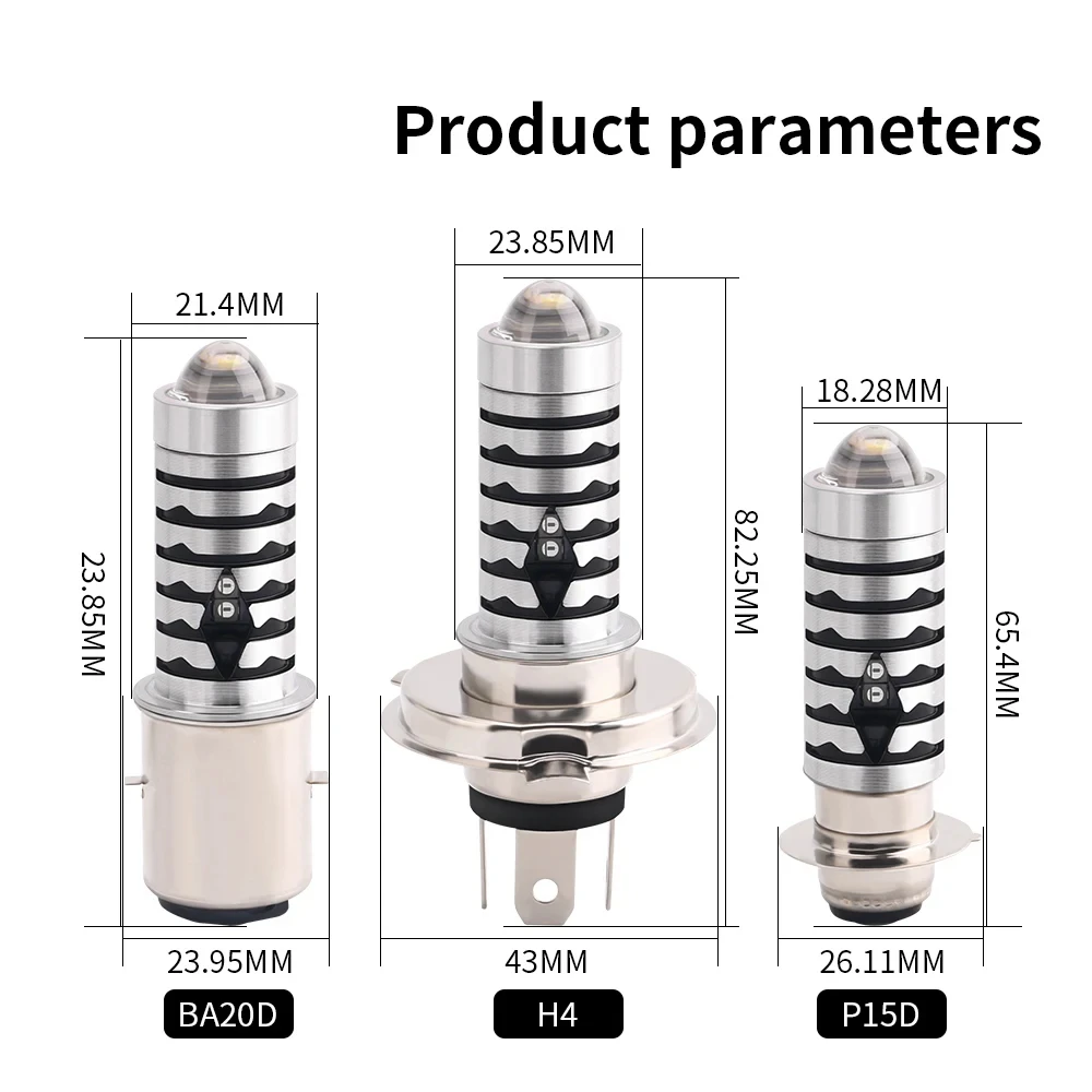 Светодиодные мотоциклетные фары H4 BA20D H6 Canbus дальний и ближний свет точечные