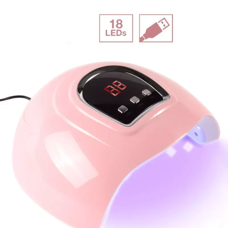 

Pink Nail Dryer Machine UV LED Lamp 30/60/90s Timer USB Cable Home Use Nail UV Gel Varnish Dryer LED Nail Lamp Tool