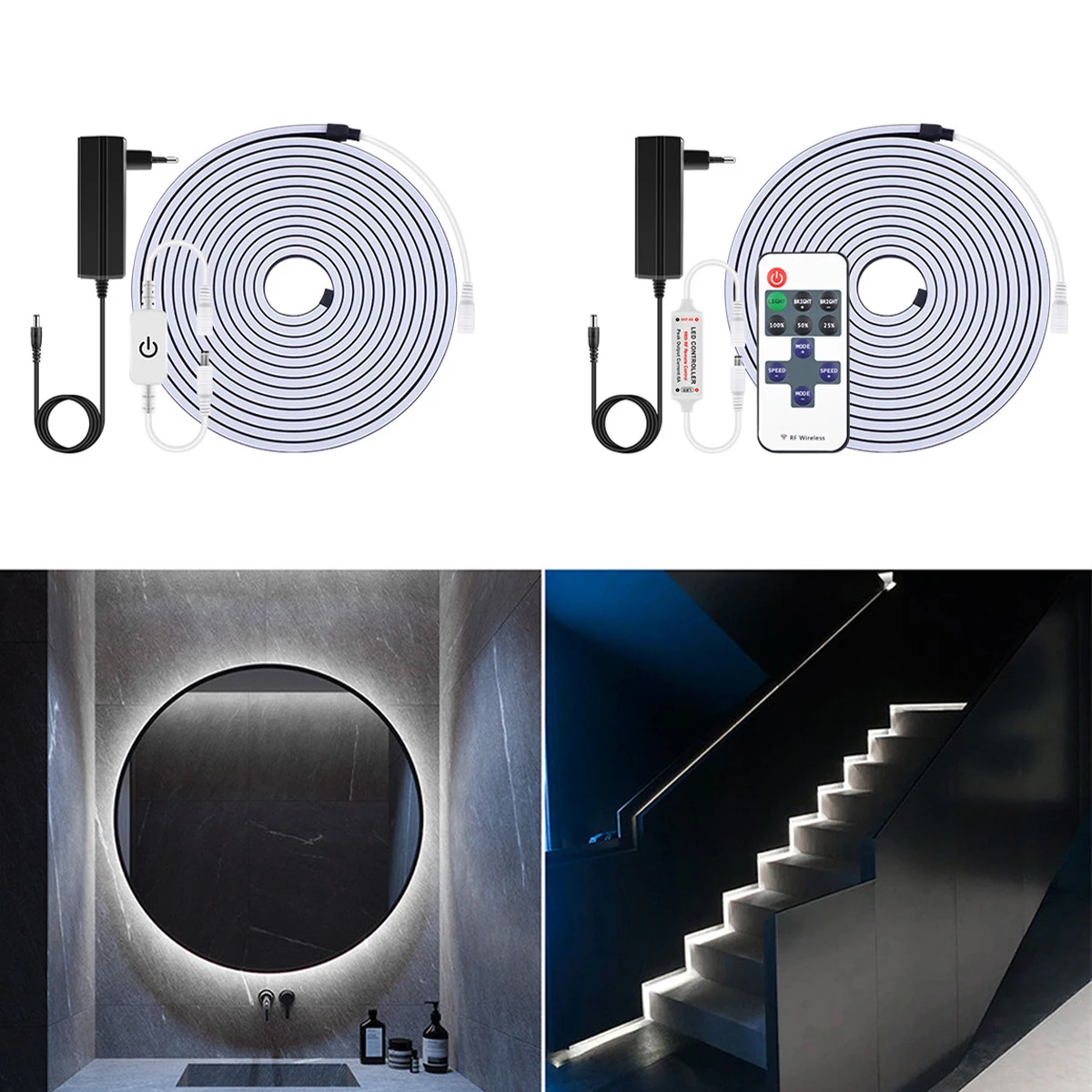 Светодиодная лента 24 В для зеркала в ванной комнате с подсветкой макияжа гибкая