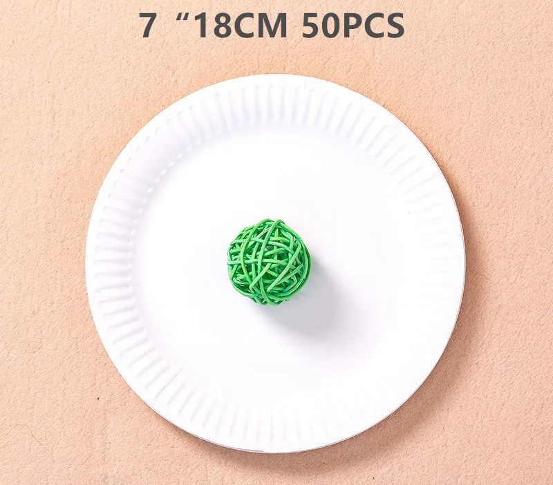 

Одноразовые бумажные тарелки Aixiangru белые 50 шт