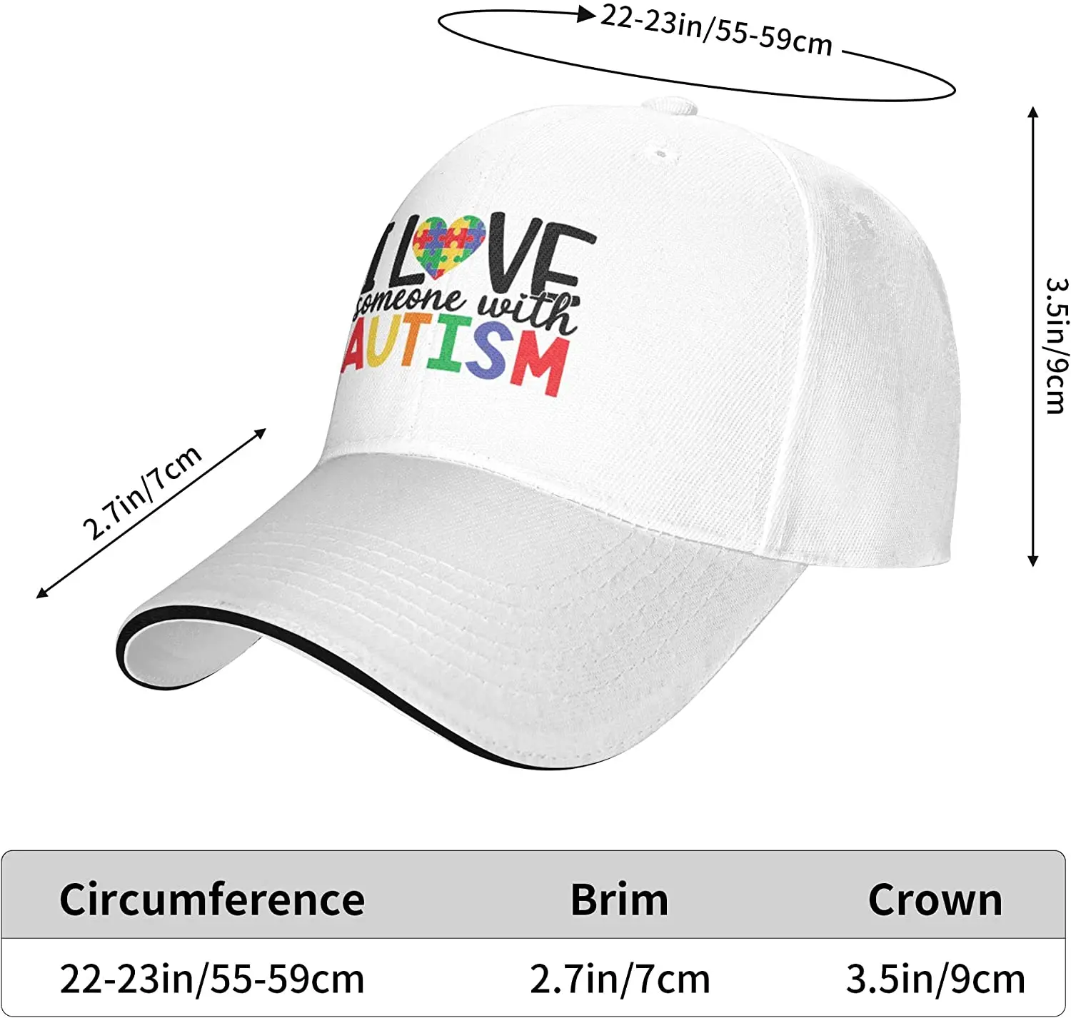 Бейсболка для мужчин и женщин шляпа с аутизмом надписью Я люблю кого-то |