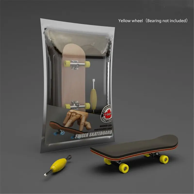 S Diy Skate Park Wooden Fingerboard Toy Skateboard Metal Bra