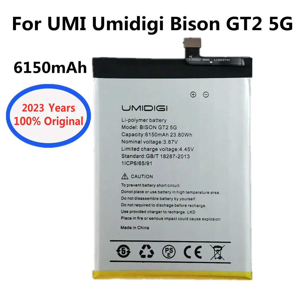 

2023 год, 100% оригинальный аккумулятор для UMI Umidigi Bison GT2 5G 6150 мАч, Высококачественная батарея для телефона, быстрая доставка