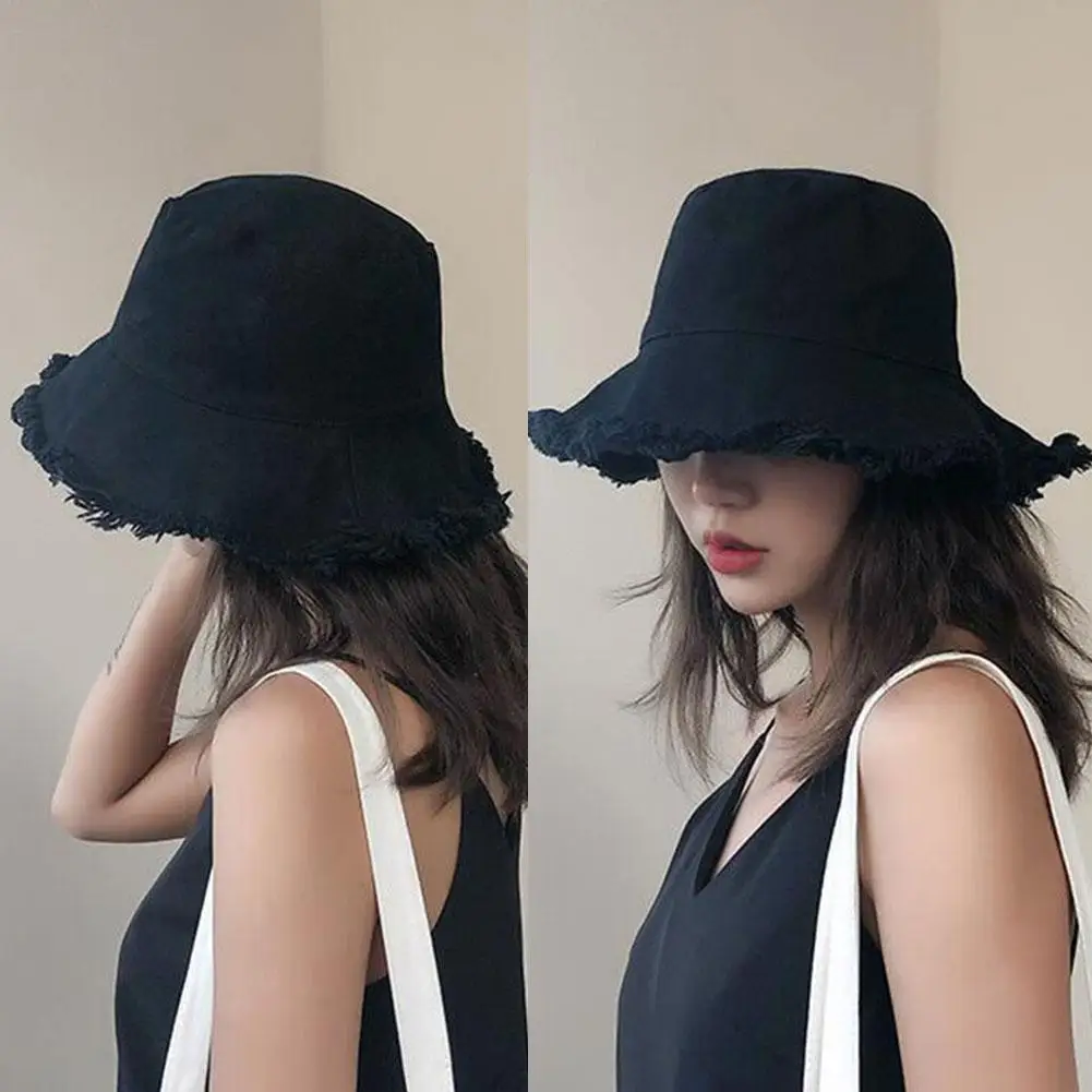 

1pcs Retro Bucket Hat Women Spring Summer Shade Cap Protable Foldable Outdoor Beach Fishing Sun Hat Hip Hop Panama Hat 56-58cm