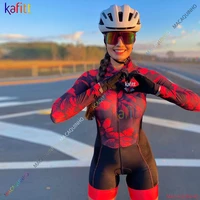 2022 kafitt flower women long cycling triathlon clothes skinsuit sets 20d pad macaquinho ciclismo feminino jumpsuit kits summer