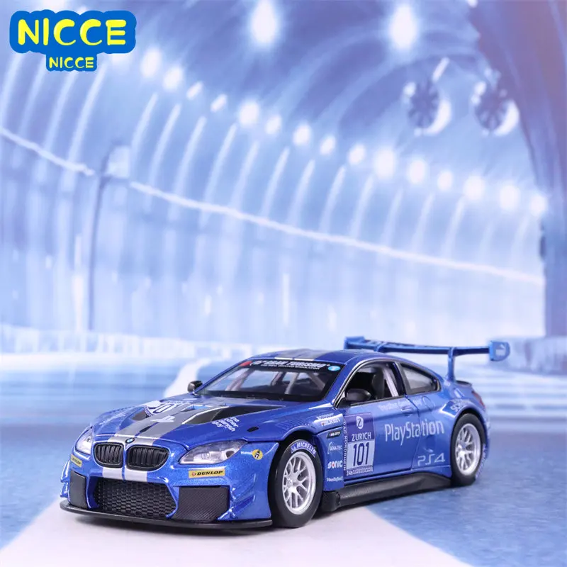 

Nicce 1:32 BMW M6 GT3 Alloy Racing Car Model Diecasts Metal Toy Vehicles Simulation Sound Light Collection Kids Toy Gift F129