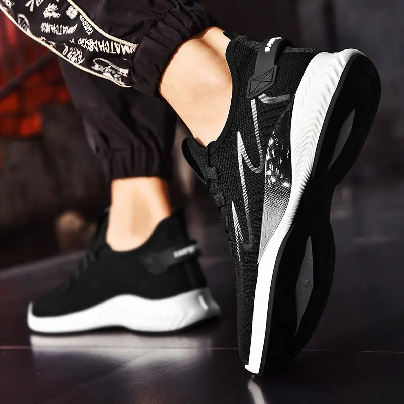 

Дышащие мужские кроссовки для бега на открытом воздухе, 43 белые спортивные мужские высококачественные эластичные спортивные ботинки для м...