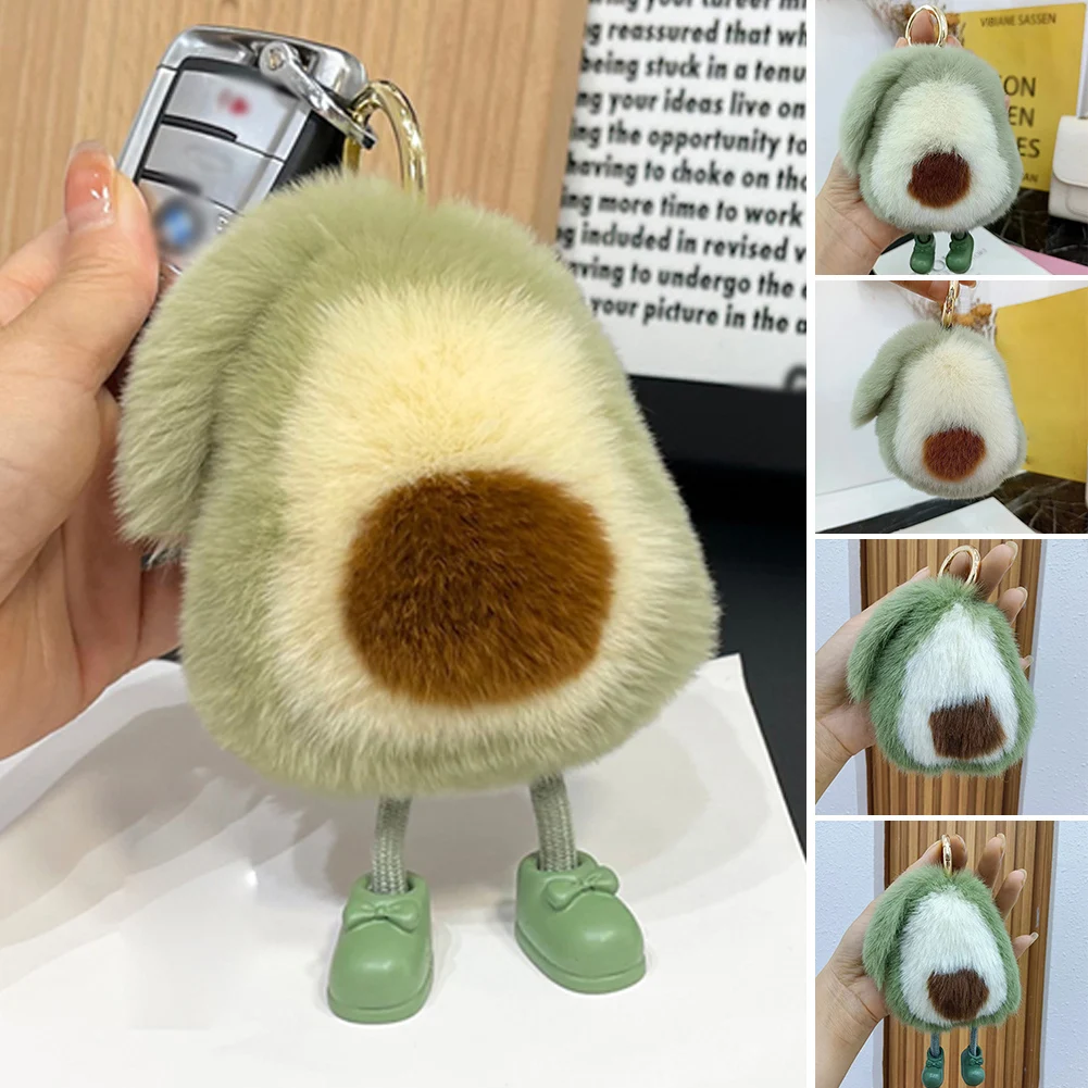 

Schoolbag Pendant Rex Rabbit Hair Bag Keychain Jewelry Plush Doll Key Holder Car Keyring Soft Bag Pendant Charms Chain