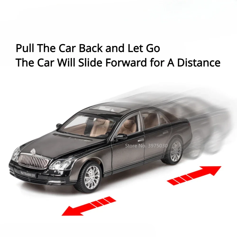 1:24 Maybach 62S Модель автомобиля Игрушечный сплав Литой под давлением Высокая