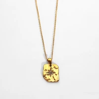 2022 popular jewelry 18k gold plated geometric zircon necklace pendant stainless steel necklace jewelry womens necklace chains
