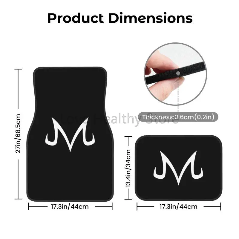 Автомобильные коврики Majin Buu из 4-х предметов передние и задние для ног с резиновой