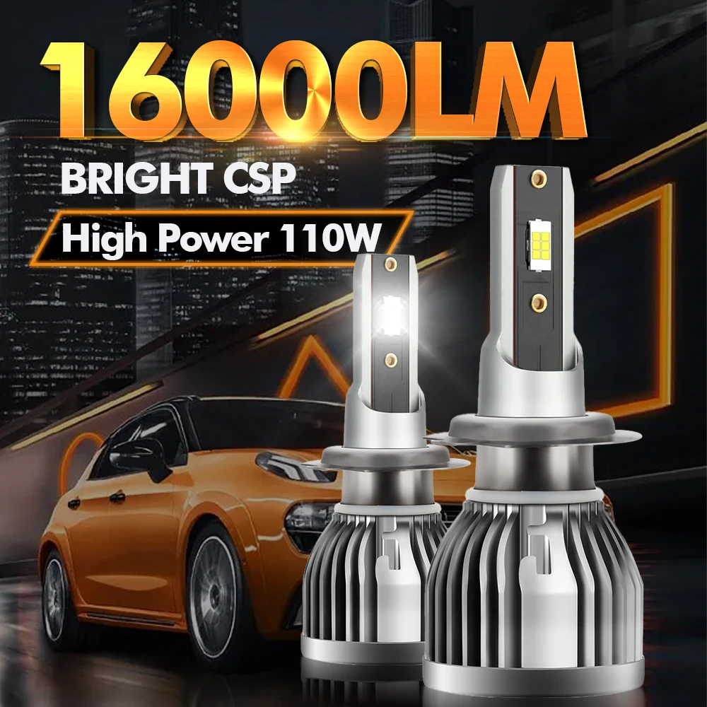 

2x H4 H7 LED Headlight Bulbs H11 HIR2 9012 9007 9006 9005 9004 HB4 HB3 H1 H8 H9 H13 Extremely High Power CSP 110W 16000LM Lamps
