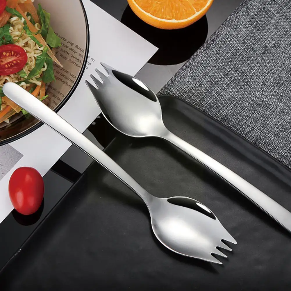 

Spoon Fork Long Handle Salad Spoon Reusable Steel Spork Dessert Outdoor Picnic Spoons Dinnerware Gold 19*3.5cm Q1t3