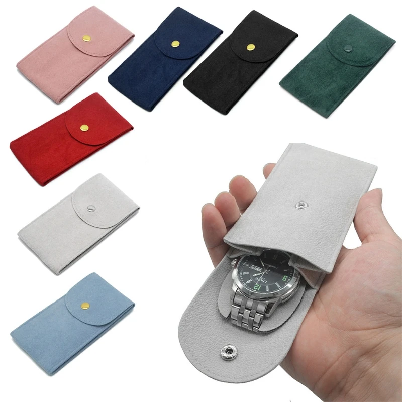 

Портативный фланелевый тканевый чехол для часов, бархатная сумка для хранения, дорожный кейс для часов, органайзер, сумка для дисплея для мужчин и женщин
