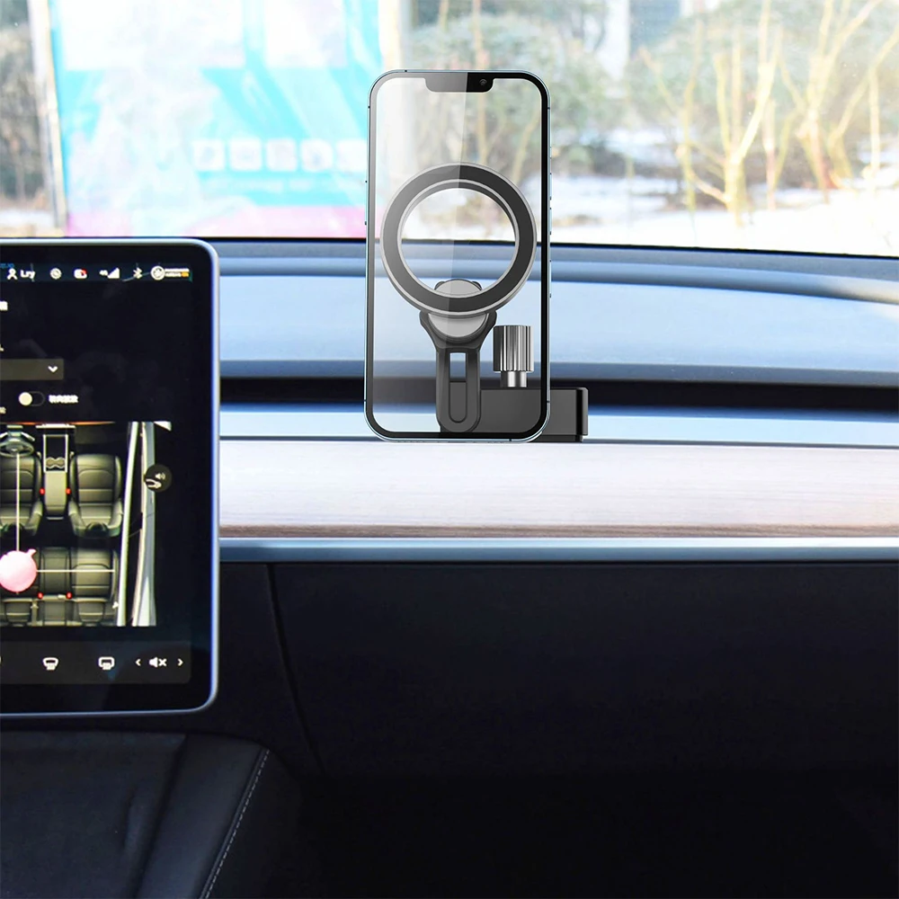 Фото Автомобильный кронштейн для навигации, магнитный телефон для Tesla Model Y и Model 3, вентиляционное отверстие для iPhone 14 13 12 серии, аксессуар-подставка №2
