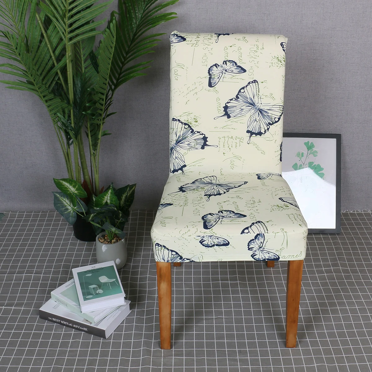 

Simple Elegant Dining Chair Cover Removable Washable Stretch Chair Slipcover Printing Chair Protector (Colorful Flying)