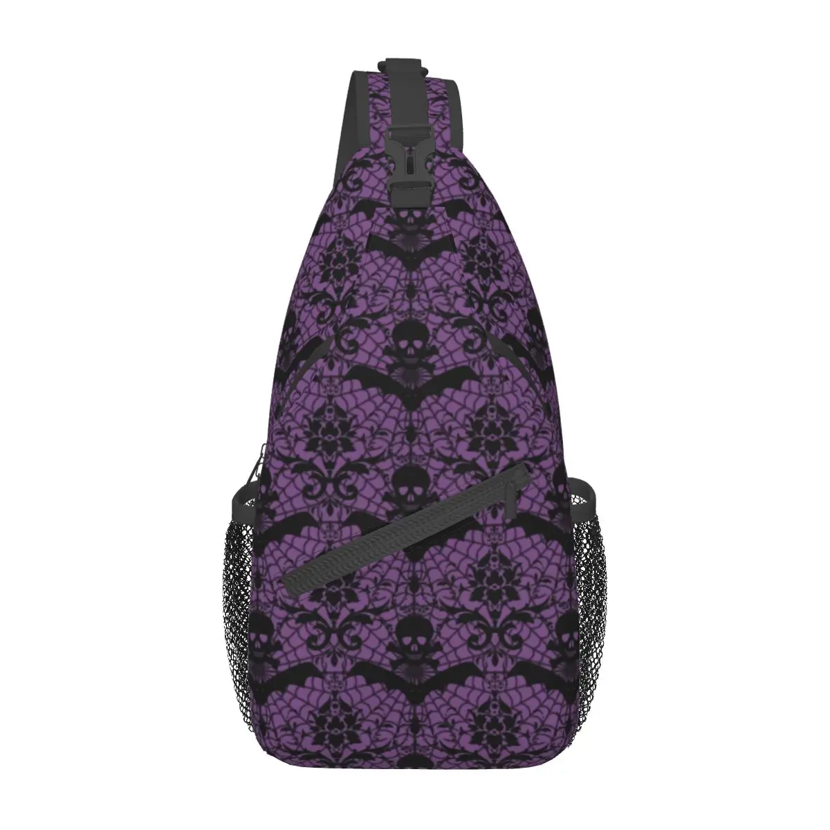 

Vintage Bats Print Chest Bags Male Halloween Trip Shoulder Bag Streetwear Print Crossbody Bag Business Workout Sling Bags