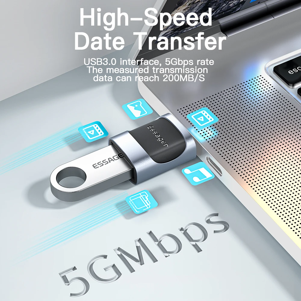 Адаптер Essager USB на Type C OTG Переходник Micro для Xiaomi Oneplus POCO3 HUAWEI Samsung iPad Macbook 3 0 коннектор