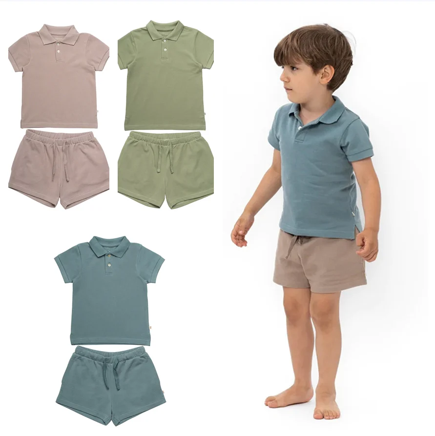 

Kids Baby Boys Set Summer New Children's Clothing Solid Color Short Sleeve Polo Shirts + Shorts Suit 2pcs Outfits