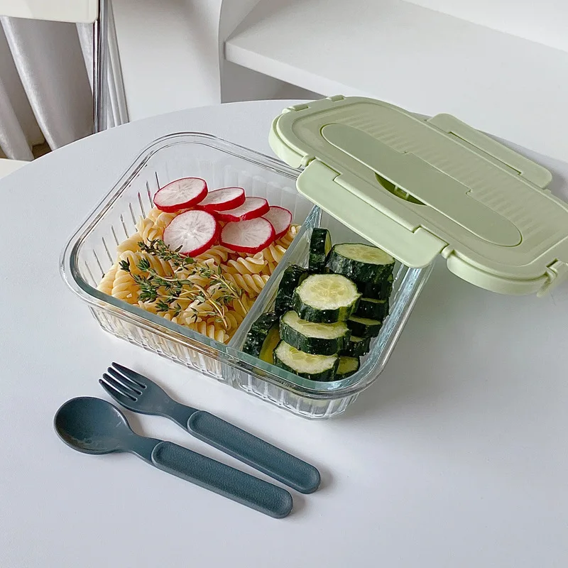 

Стеклянный ланч-бокс с отделением