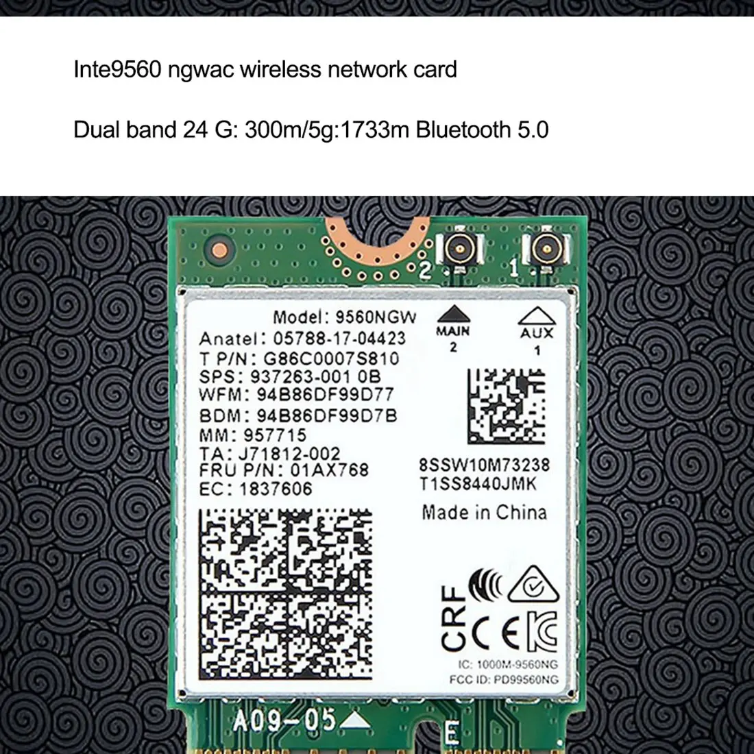 1730 Мбит/с для Intel Dual Band Wireless AC 9560 Desktop Kit Bluetooth 5 0 802.11Ac M.2 CNVI 9560NGW Wifi Card