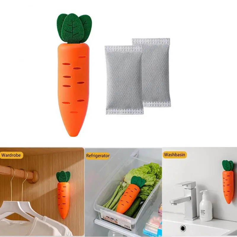 

Air Freshener Carrot-shaped Refrigerator Deodorant Box Wardrobe Bathroom To Remove Odor Activated Carbon Bamboo Charcoal Bag