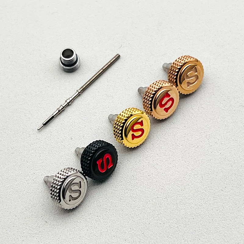 

7mm Knurled Watch Crown SKX007 SRPD Crown Engraved Signed 'S' Fits Seiko SXK007 SKX009 SKX011 SKX171 Movement Case Repair Parts