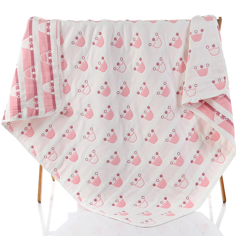 

Baby Towel 6 Layers Muslin Bibs Children's Towel Pure Cotton Baby Face Towel 110*110 Printed Children's Gauze Washcloth Towel