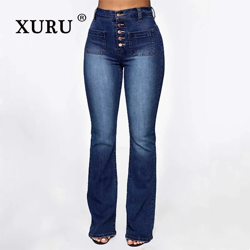 XURU-новые европейские и американские джинсы с накладными карманами на пуговицах