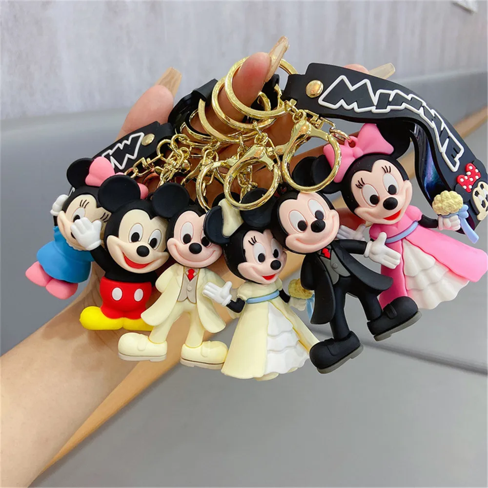 

Disney Keychain Creative Cartoon Cute Mickey Minnie Keyring Fashion Couple Bag Ornament Key Chain Gifts for Boys Girls Friends