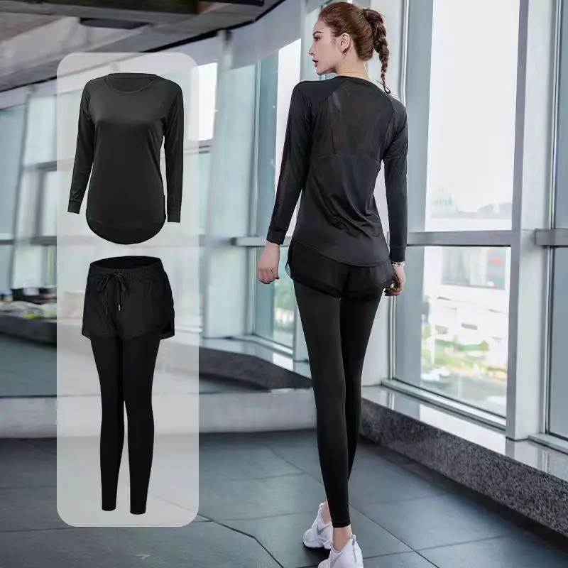 Yoga Suit Long-sleeved Trousers Sports Loose and Thin Running Quick-drying Fitness Clothes Sweat-absorbing and Quick-drying