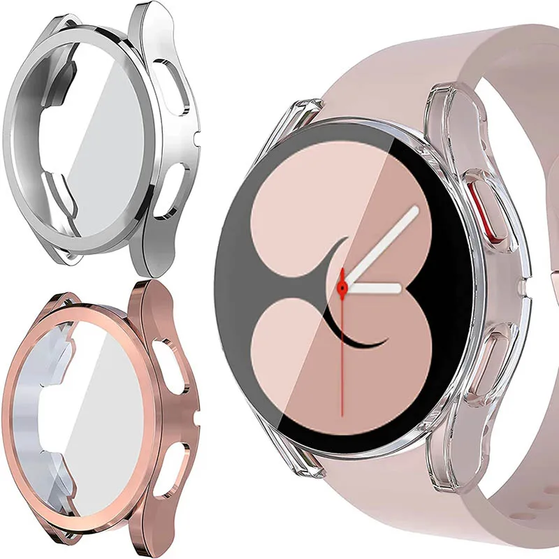 

Cases for Samsung Galaxy Watch 4 44mm 40mm / 4 Classic 46mm 42mm TPU Gold Plated Bumper Cover Full Screen Case Cover Accessories