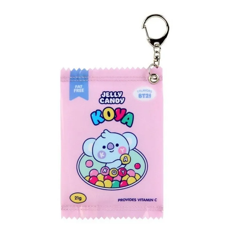 Фото Kawaii BT21 кошелек для монет с героями мультфильмов Cooky Shooky Chimmy Tata студенческий идентификатор портативная сумка для карт туалетные принадлежности для макияжа сумка для хранения наушников №4