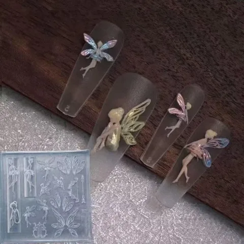 Форма для ногтей XINYILEJIA силиконовая 3D бабочка эльф ангел