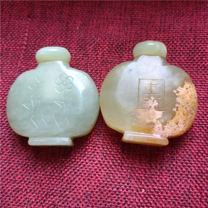 

Поставка ювелирных изделий, античное ремесло Xiuyan, Нефритовая Античная резная бутылка для табака, маленькие украшения